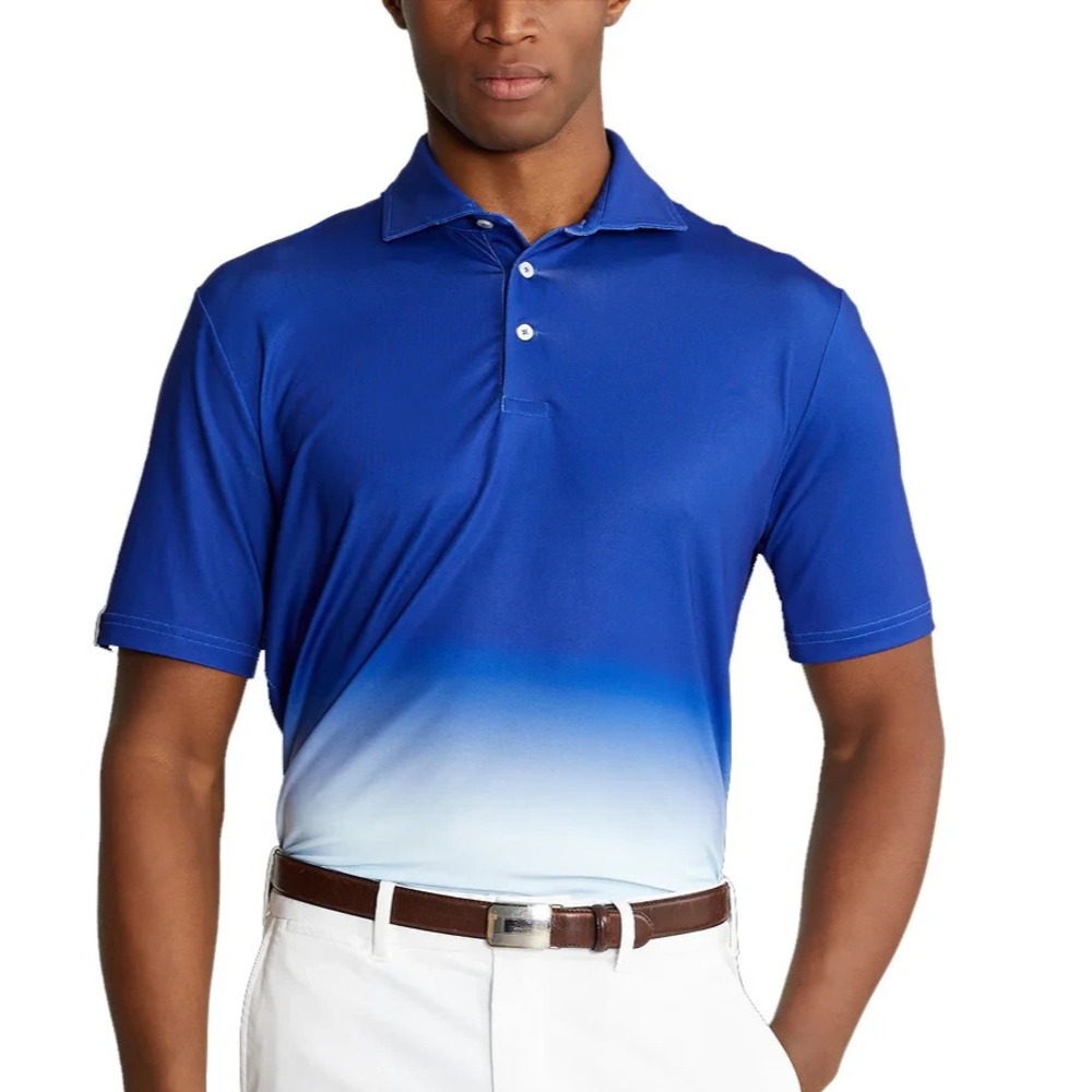 RLX RALPH LAUREN‎ MEN'S S/S POLO GOLF SHIRT~BLUE OMBRE~SZ MED~NWT